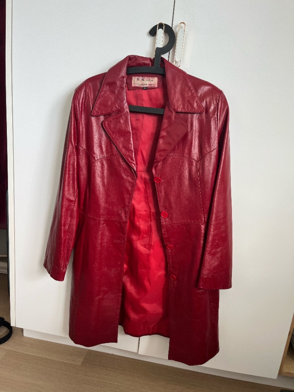 Vintage red leather coat